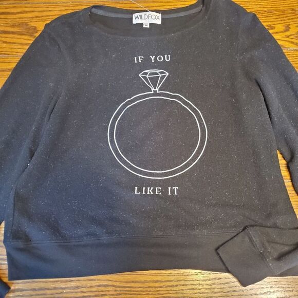 Wildfox If you like it ring black Sweatshirt sz Me - Picture 2 of 5